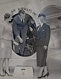 Stewardesses in Original and New Flight Uniforms.