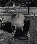 H-Bomb Shelter Lowered into Position