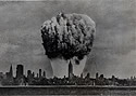 Composite Photo of Atom Bomb Blast and NYC Skyline